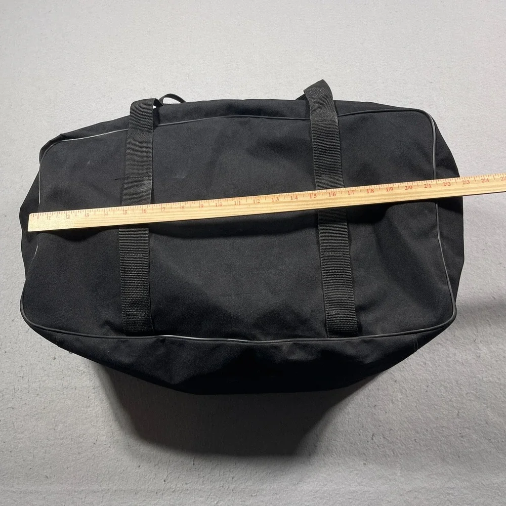 Harley Davidson Black Canvas Duffel Bag Travel‎ Luggage Logo Patch 22 Inch