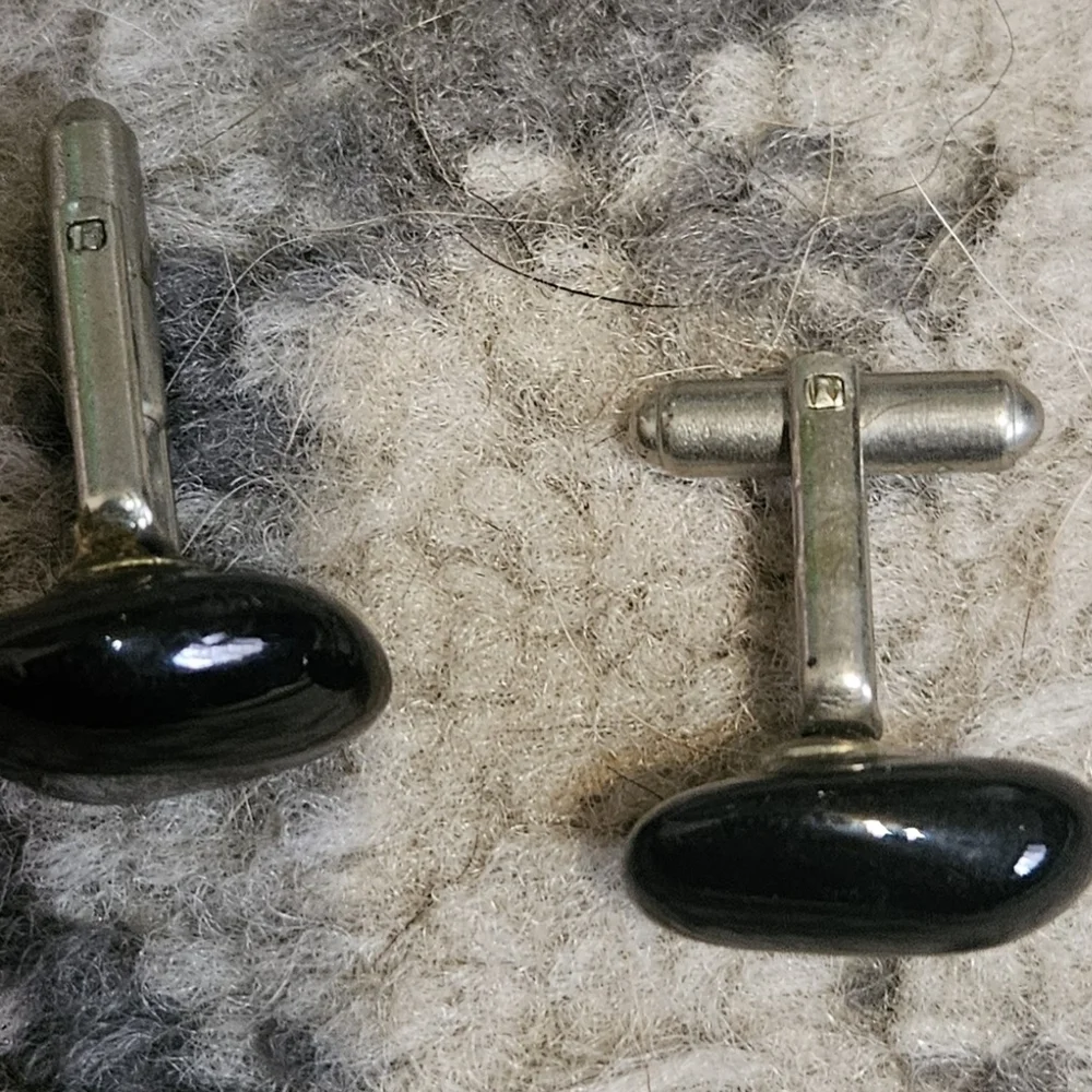Vintage 1940s‎ 1950s Polished Smoky Quartz Cuff Links