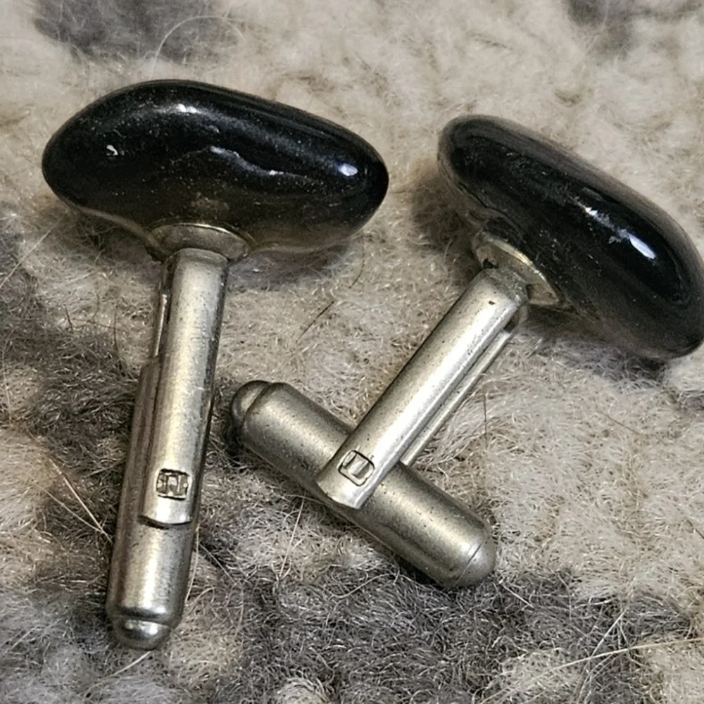 Vintage 1940s‎ 1950s Polished Smoky Quartz Cuff Links
