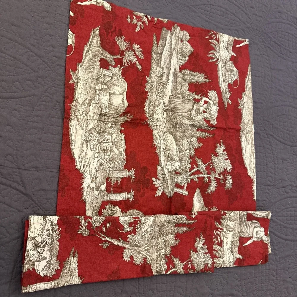 WILLIAMS SONOMA Set Of 4 Red TOILE French Prairie Cottage Cotton Napkins ITALY