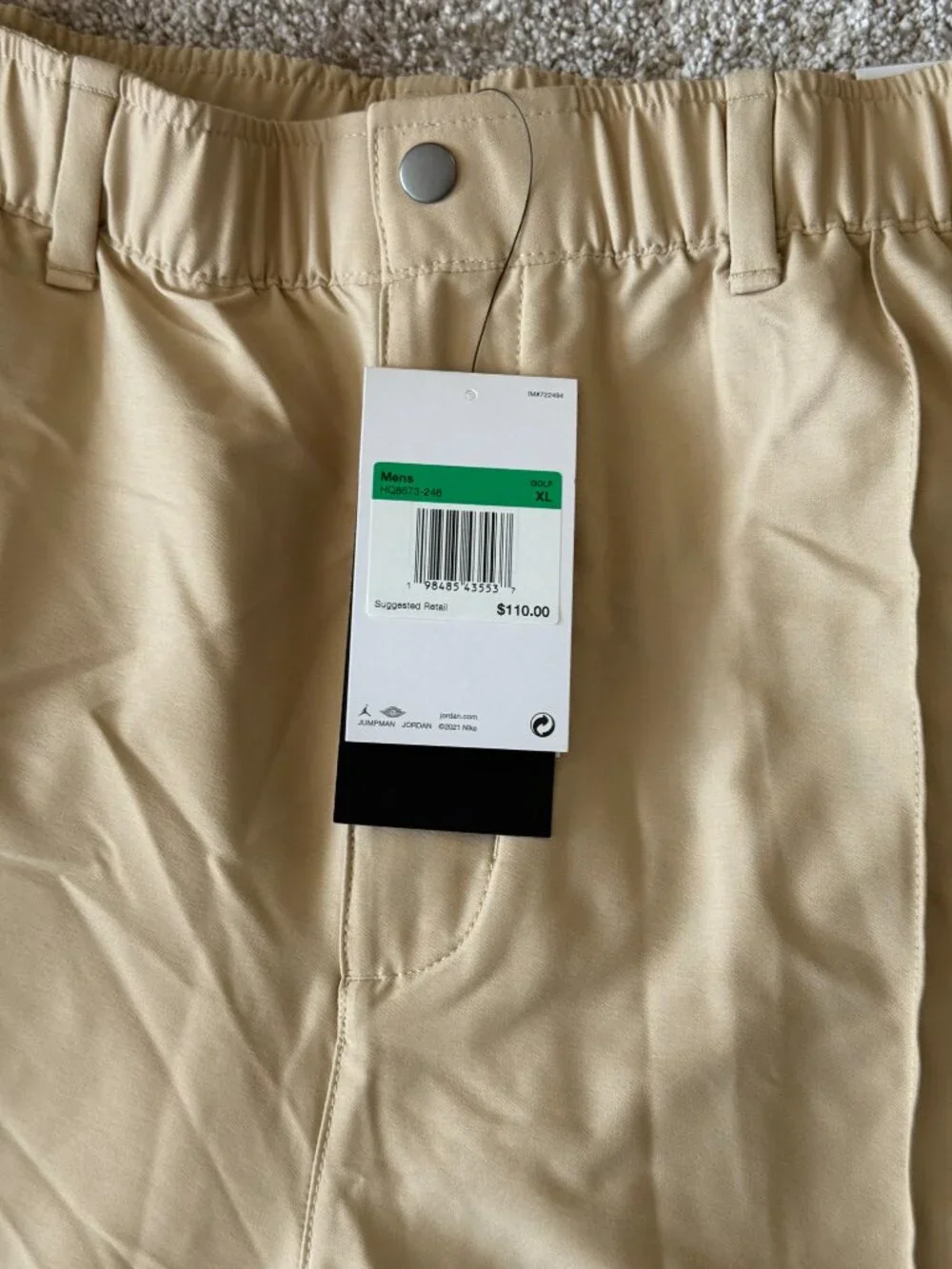 MSRP $110 - Men's XL Jordan Loose Fit/Couple Large/ Golf Pants HQ8673-248-Beige