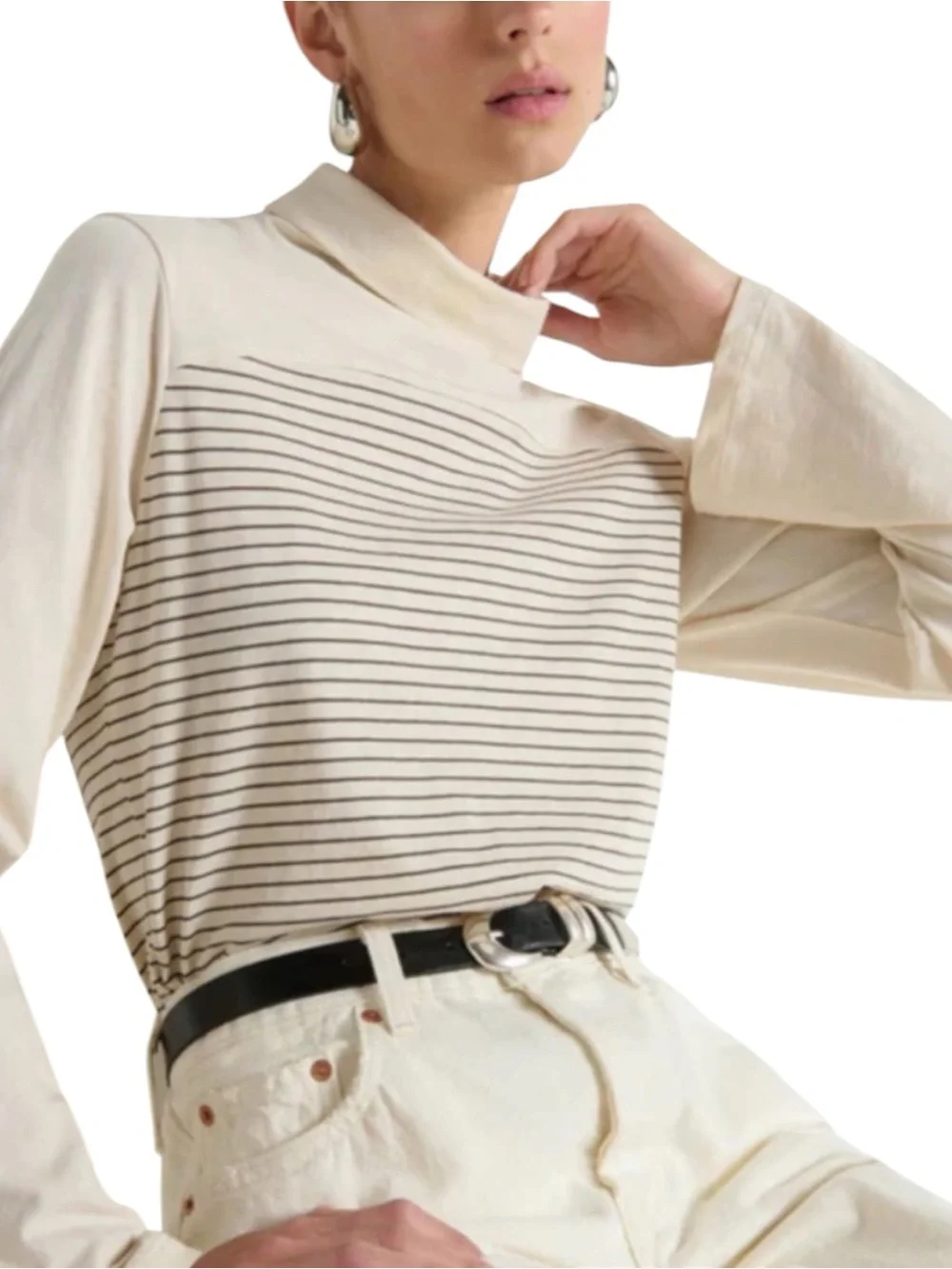 Nation Los Angeles Anthropologie striped mock neck long sleeve XXL