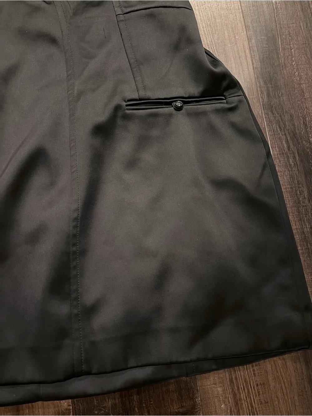 Anthropologie Black Satin Strapless Mini Dress XL
