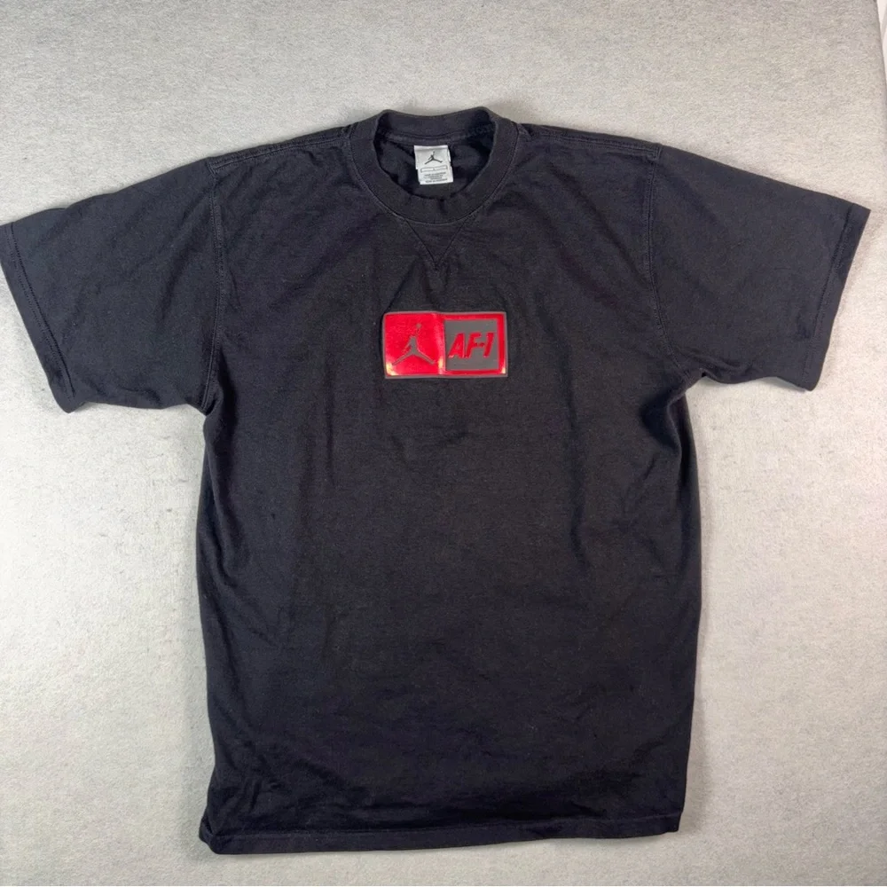 Vintage Jordan x AF-1 T-Shirt Large Black‎ Jumpman Nike Rare Streetwear