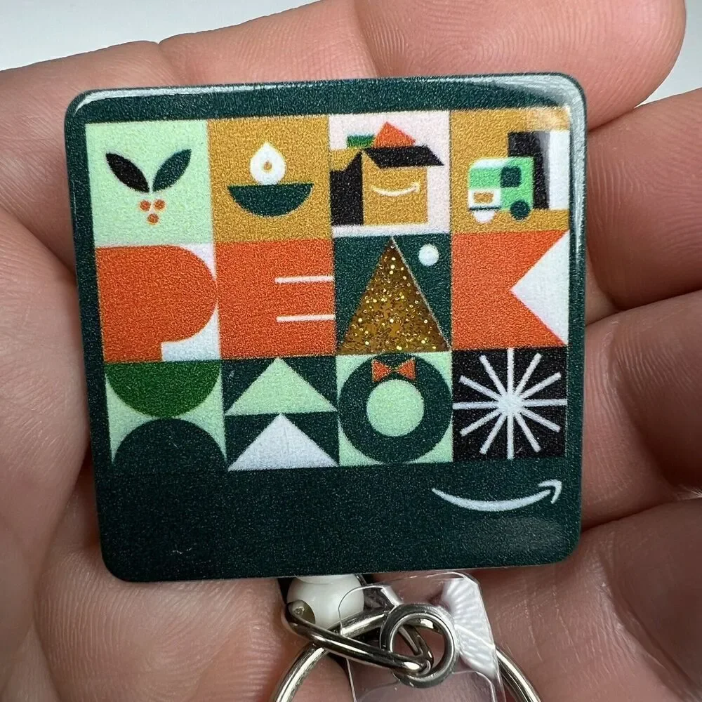 Badge Holder Retractable Peak season Amazon Warehouse New! Keychain