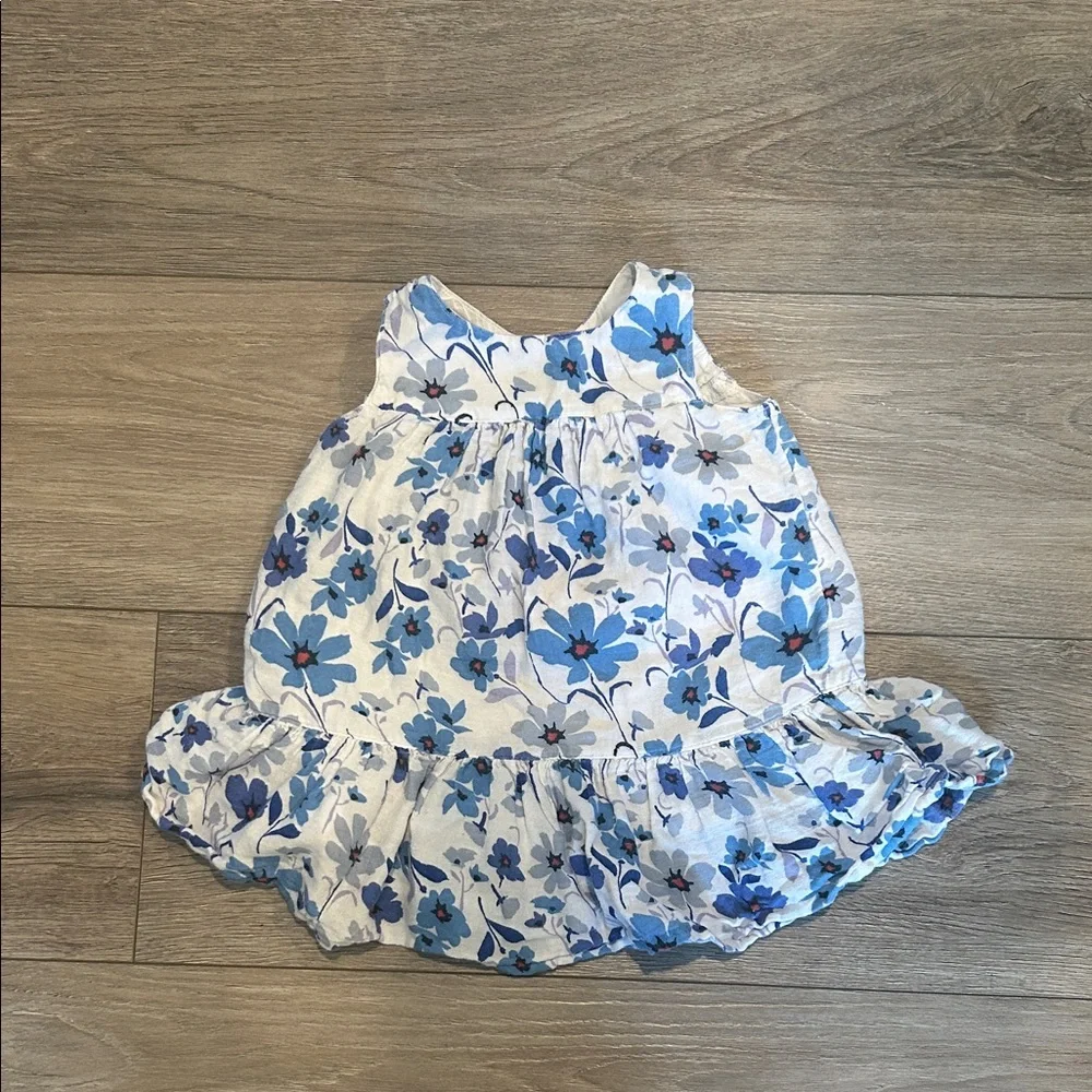 Old Navy‎ Blue and White Floral Dress Size 12-18 months
