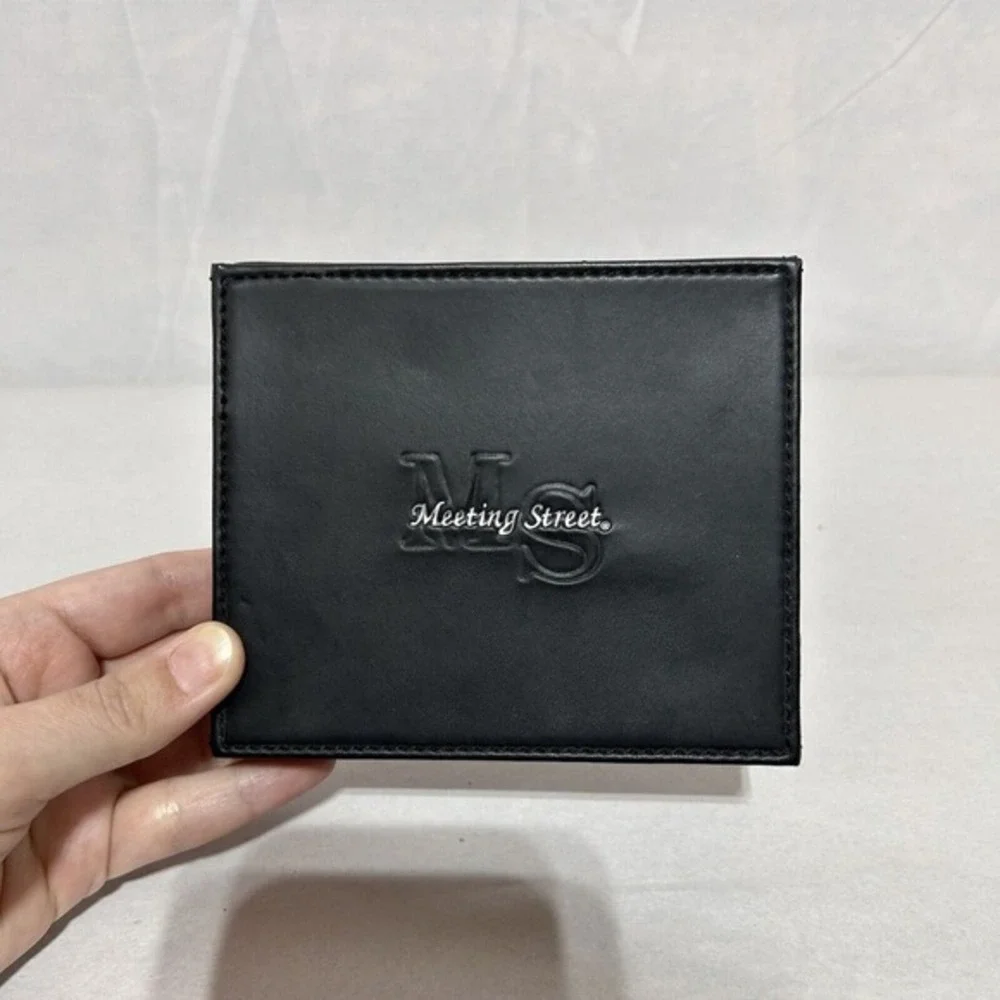 Meeting Street Men's Trifold Wallet Genuine Leather Hand Turned Edges Brown‎ New
