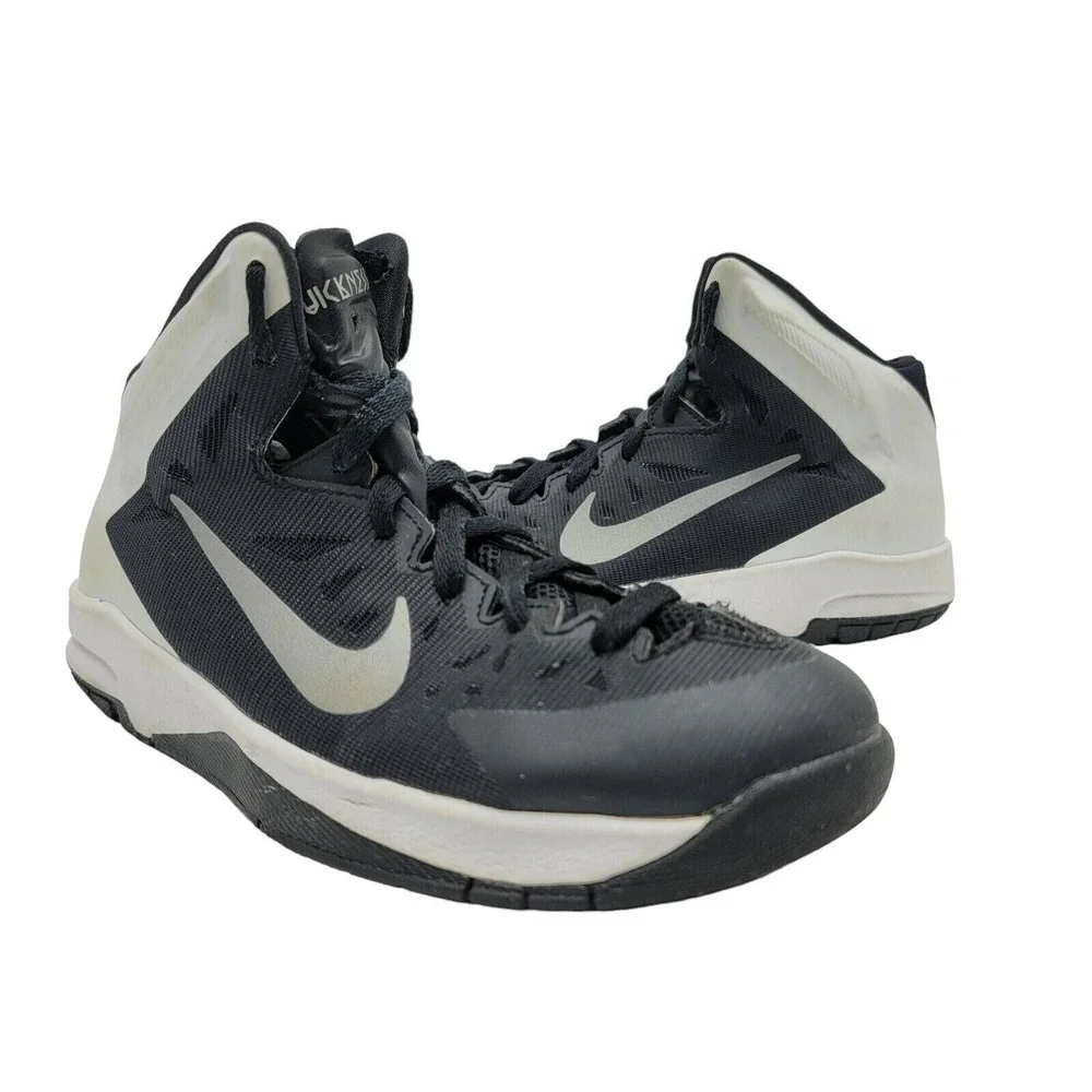 Nike HyperQuickness Basketball Shoes‎ 622759-001 Black/White Kids Size 5Y