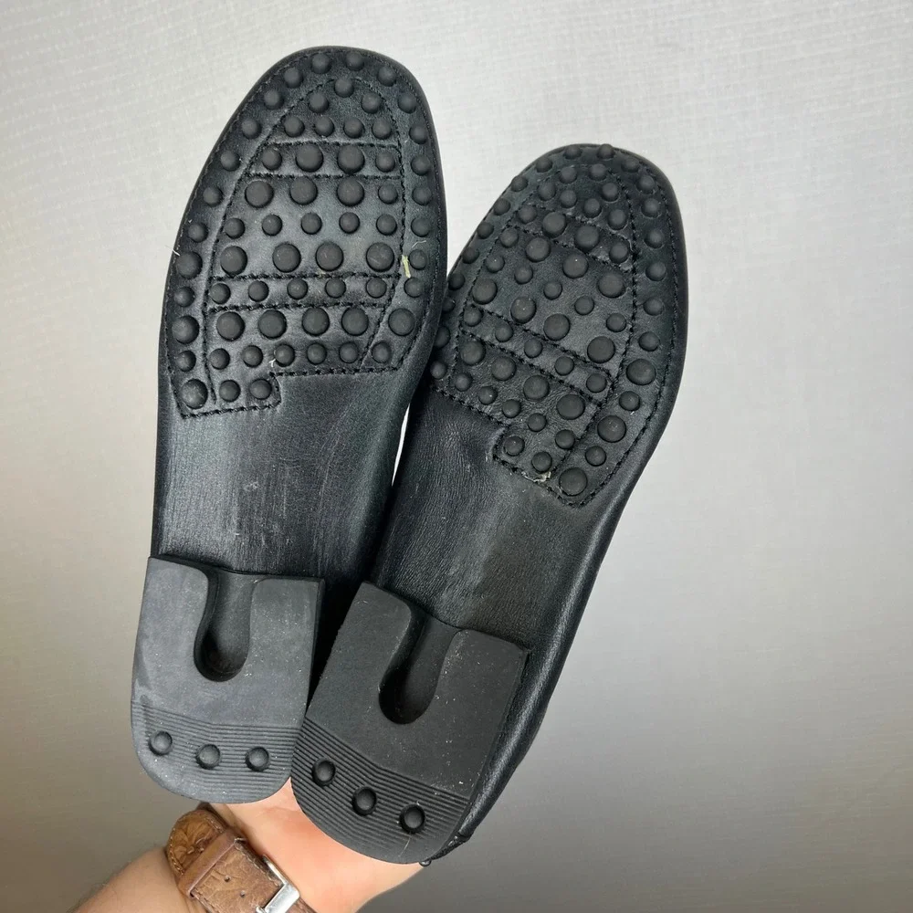 Michael Pasinkoff Black Leather Driving Loafers Made in‎ Italy Size 35 9852