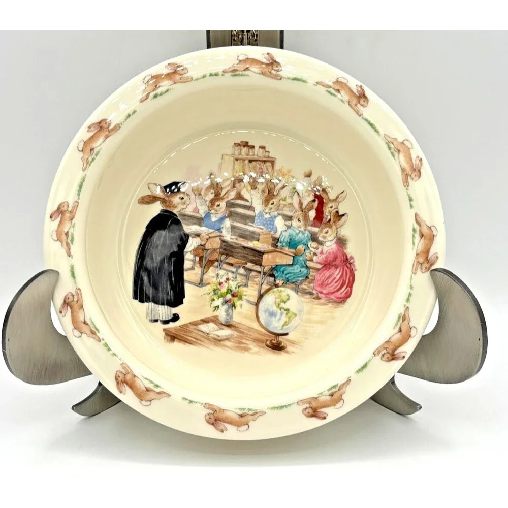 Royal‎ Doulton Bunnykins English Fine Bone China Baby Bowl Classroom Vintage EUC