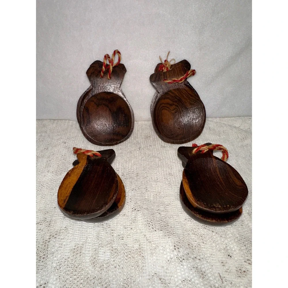 Wooden Castanets Musical Instrument‎ Percussion Handheld Rhythm Pair