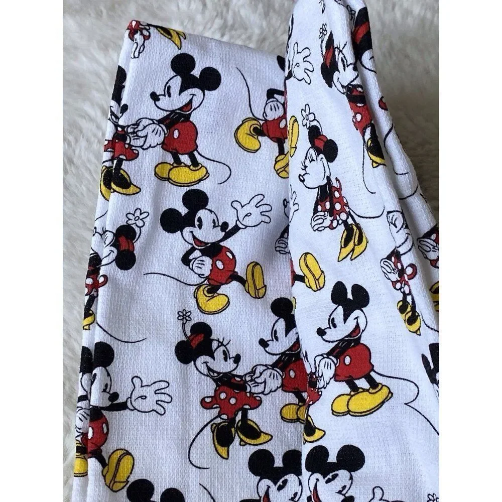 2 Pack Disney Mickey Minnie Mouse Classic Kitchen Towels 16 X 26”‎ NEW