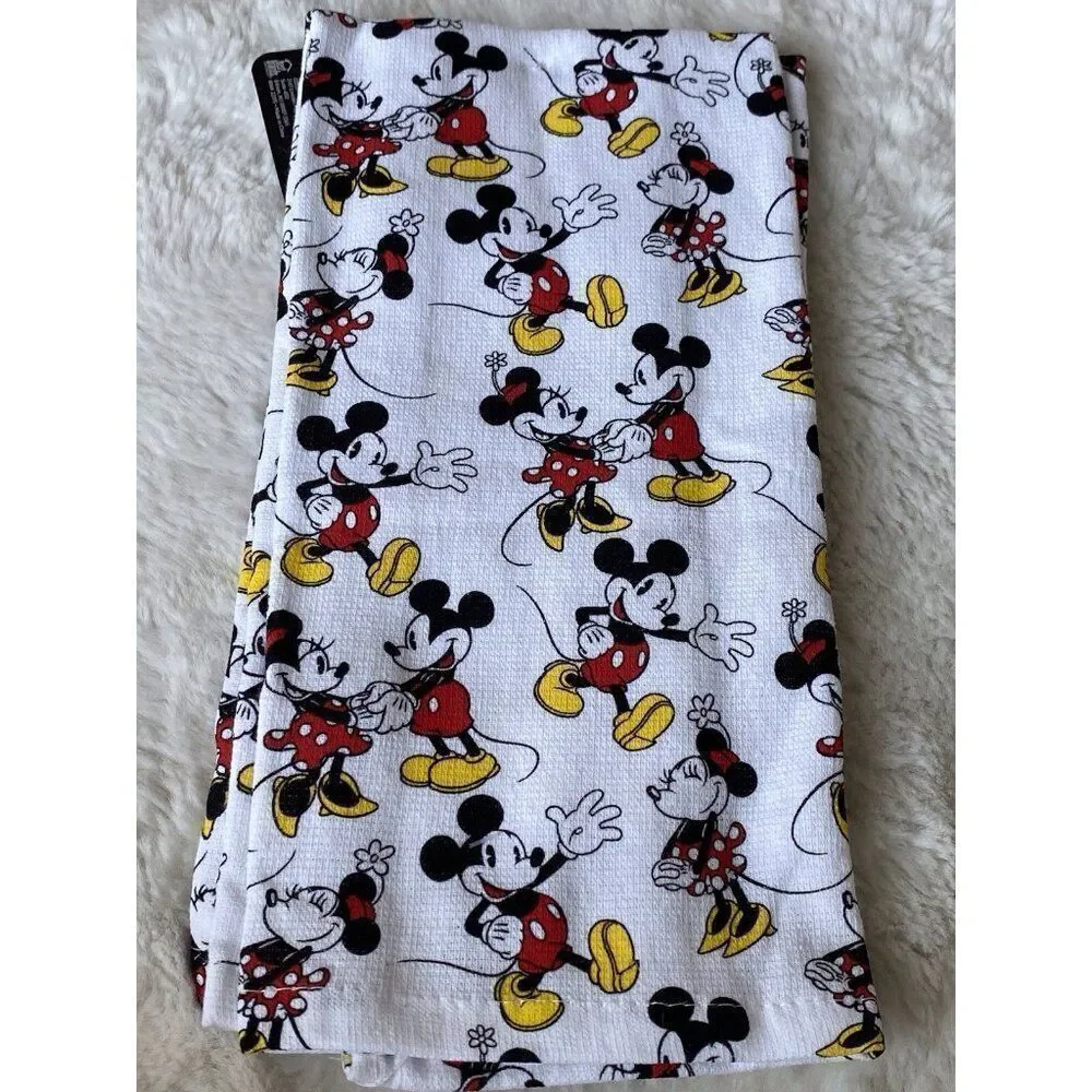 2 Pack Disney Mickey Minnie Mouse Classic Kitchen Towels 16 X 26”‎ NEW