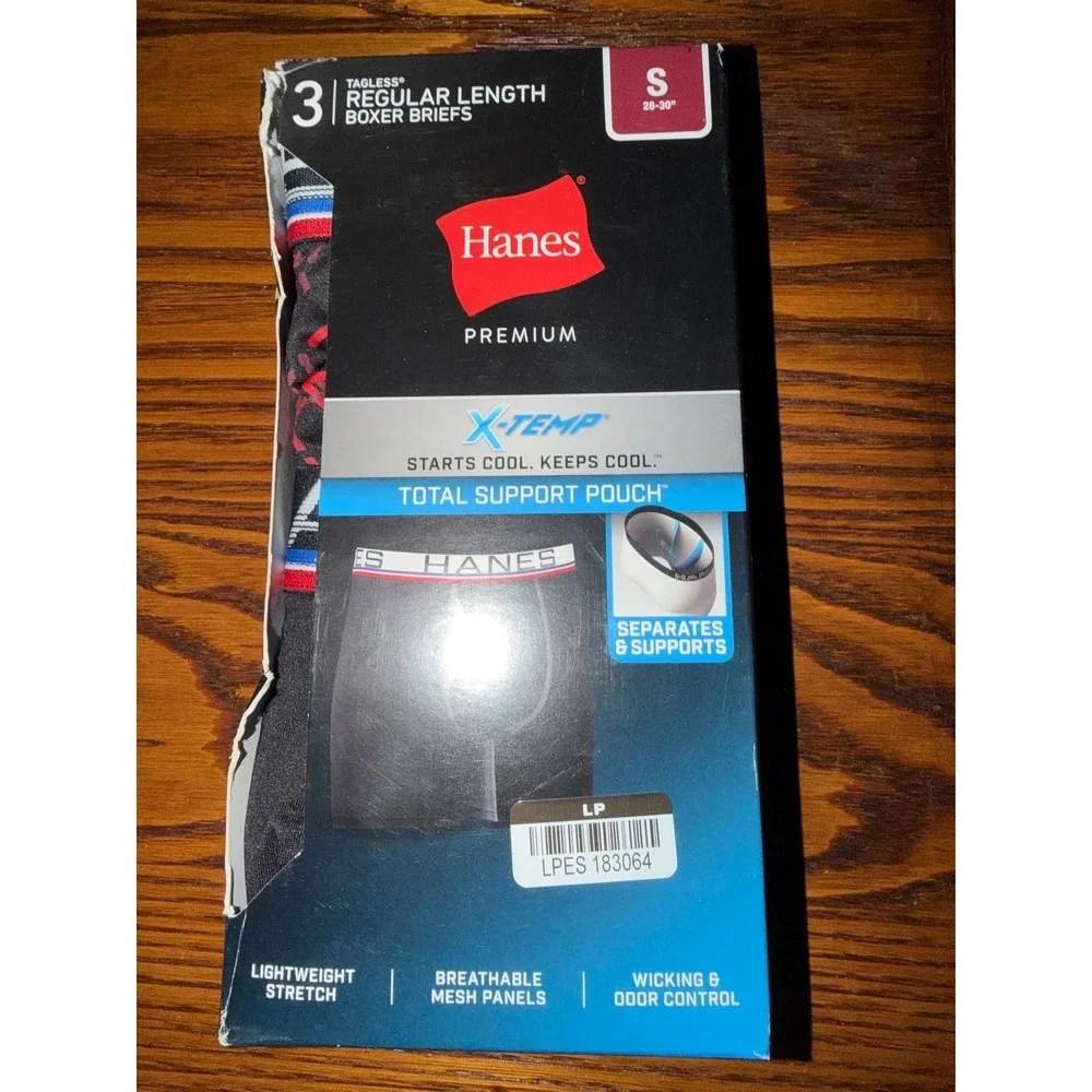 Hanes‎ Premium X-Temp Total Support Pouch Boxer Briefs 3 Pack Mens Small 28-30