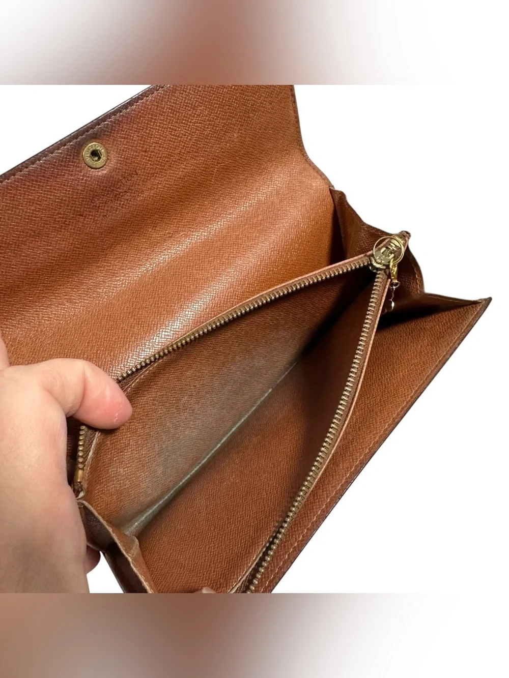 Louis Vuitton Sarah Monogram Leather Long 1999 Vintage Wallet on Chain