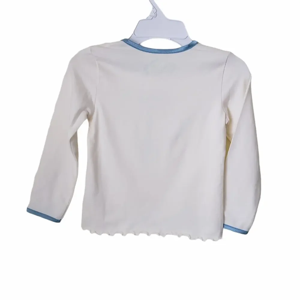 2 FOR $5 SALE Girl's Off White Faux Rhinestone Top Size 4 NWT