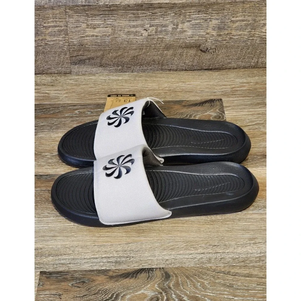 Nike Victori One Next Nature Slides Black Gray Sandals Mens Sz 13 NEW DM8598-001