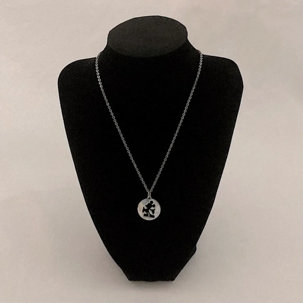 Vintage Claire’s Mickey Mouse Silver Pendant Necklace Disney
