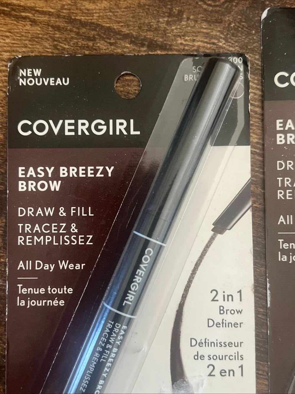 Lot of 2 CoverGirl Easy Breezy Brow Draw & Fill 300 Soft Brown New Sealed