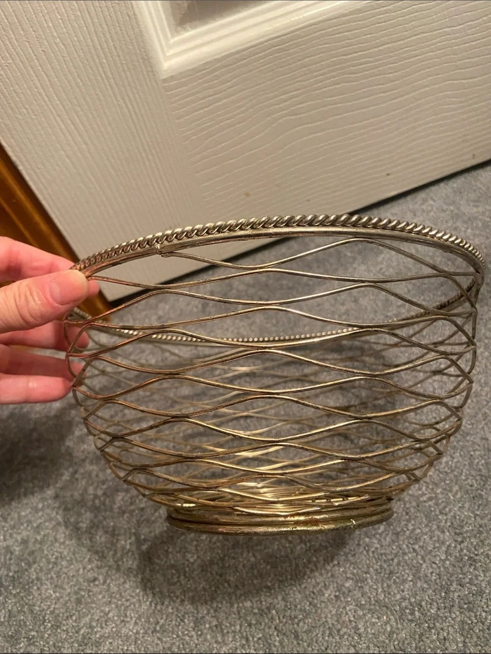 Metal Decorative Wire Fruit Bowl - Gold Finish