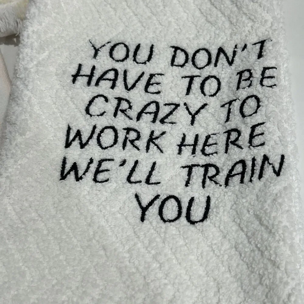 7 Funny Embroidered Kitchen Dish Tea Towels Women's Theme Terry Cloth