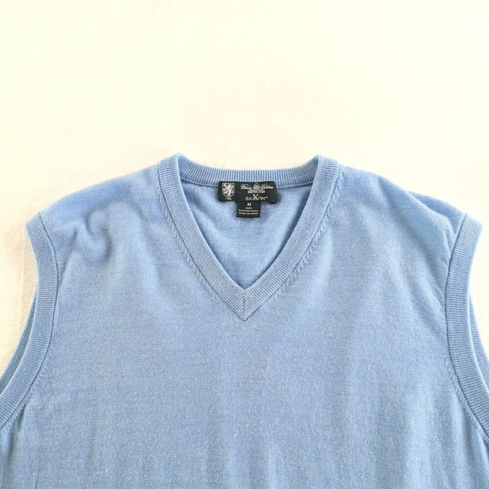 Brooks Brother's 100% Saxxon Wool Pullover Vest Preppy Academia Men's Medium