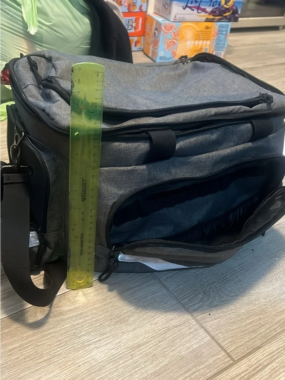 Men's Gray Travel & Laptop Shoulder Bag