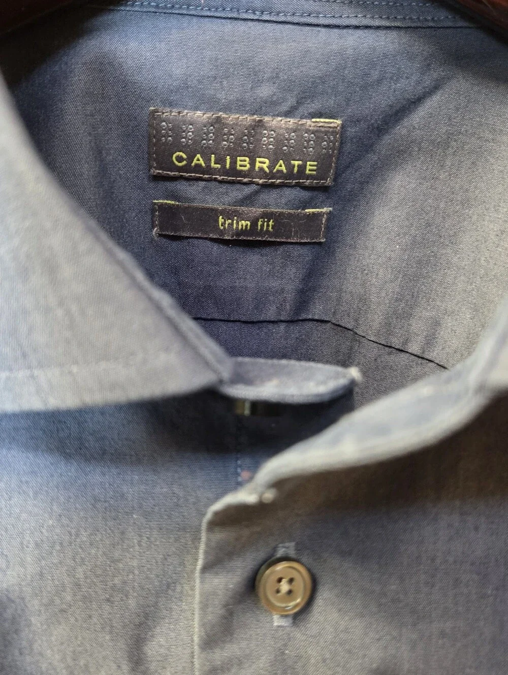 Calibrate Men's Navy Dress Shirt