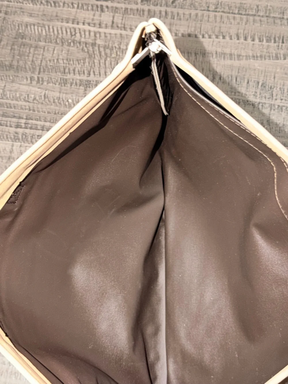 Vtg. Hazel Genuine Mojave Suede Portfolio Tote Bag in Tan (1970’s)
