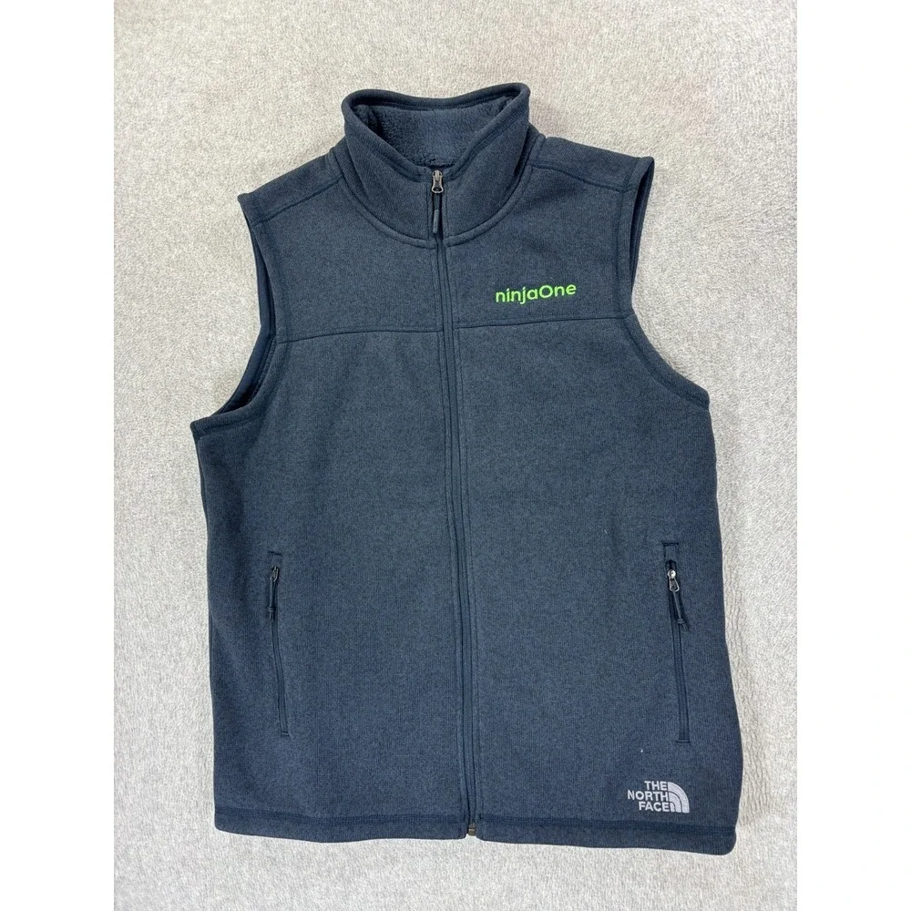 The North Face‎ Fleece Stitched Logo Jacket Vest (Men's Large) Blue