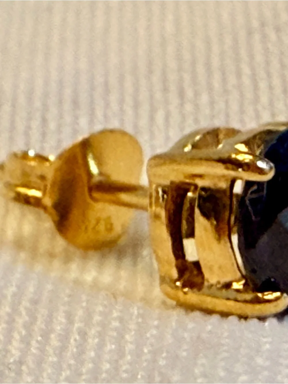 AA Black Sapphire Stud Earrings 18K Gold Over 925 Sterling Silver 0.25 CTW