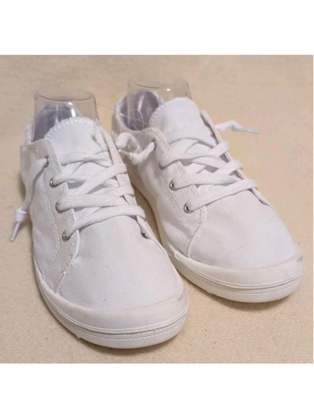 Maurices White Canvas Slip-on Lace Up Women's US Size 11 F109
