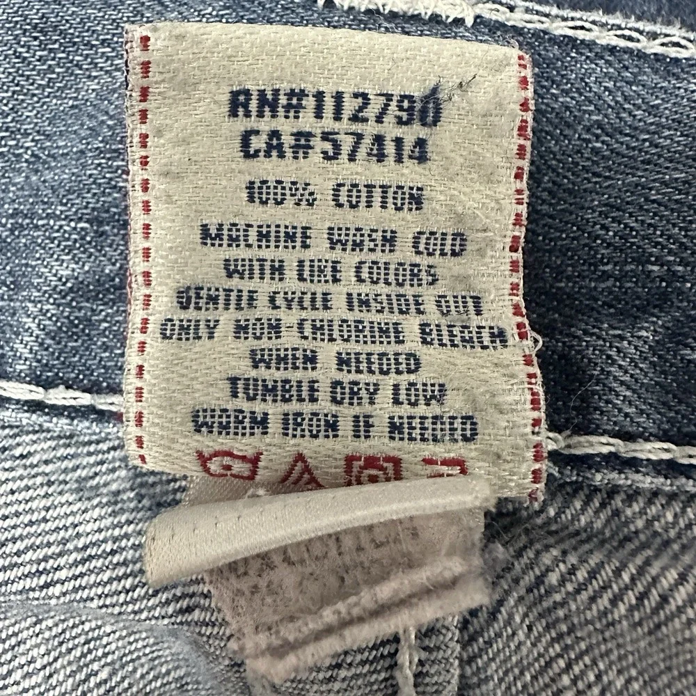 True‎ Religion Jeans Mens Size 32x32 Straight Distressed Medium Wash Made in USA