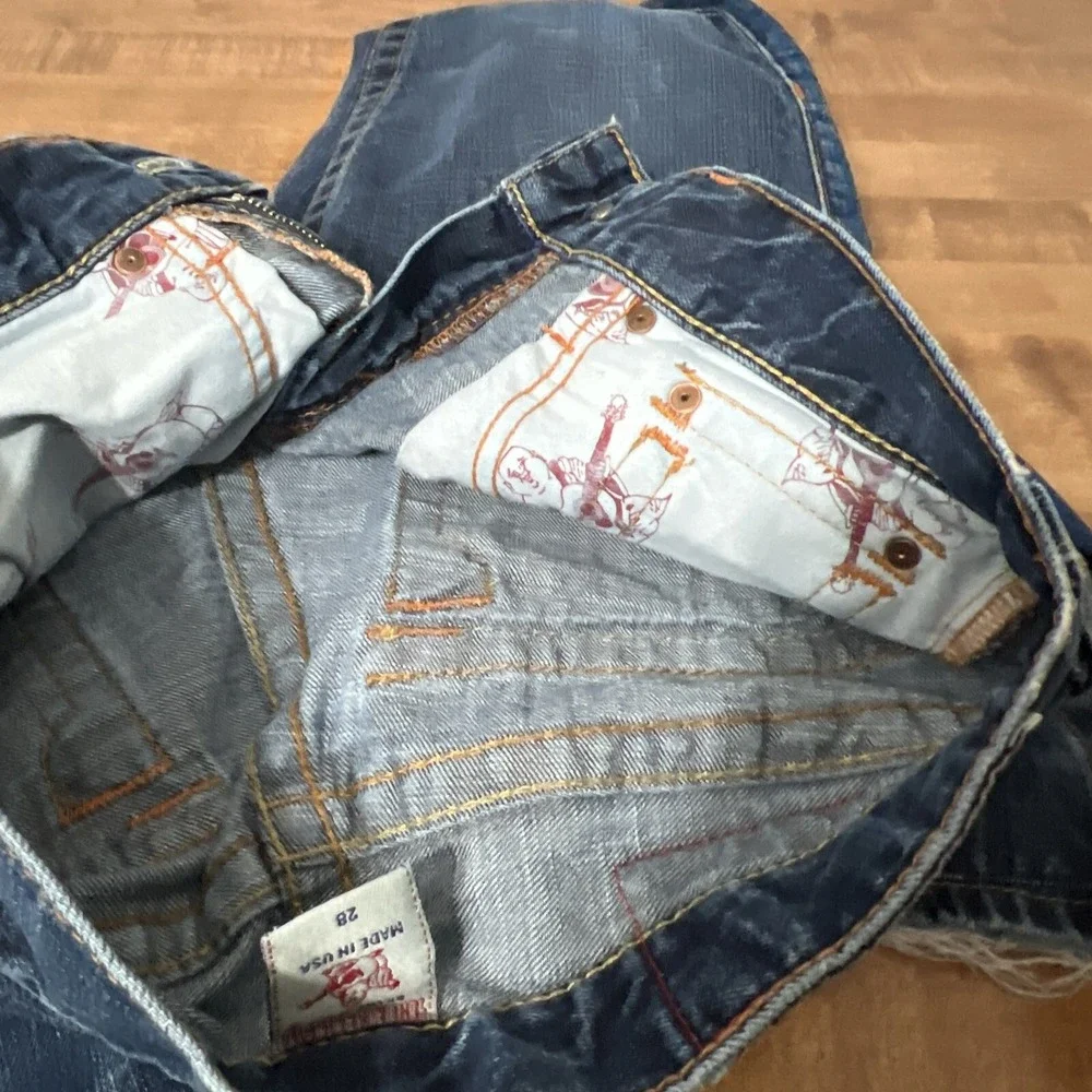 Vintage‎ True Religion World Tour Men's Jeans Billy Row 28 Seat 34 USA