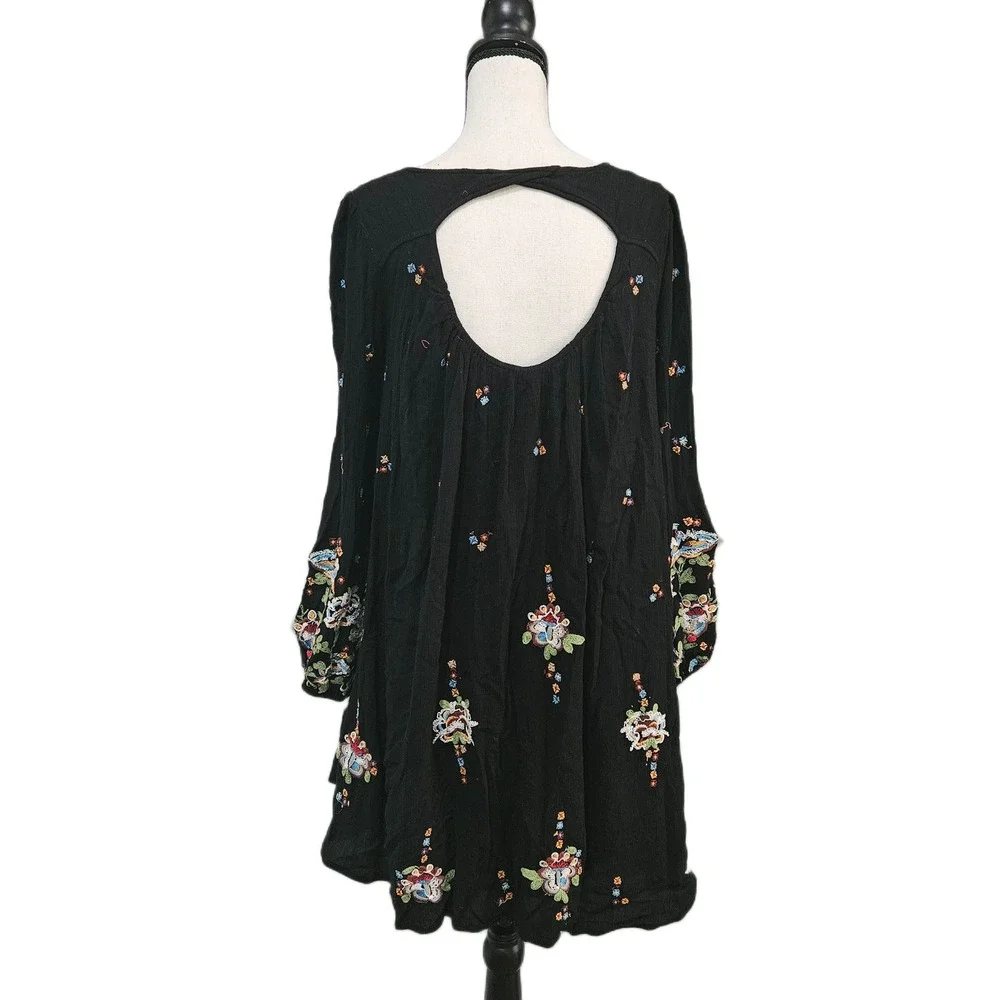 Free People Medium‎ Oxford Floral Embroidered Mini Dress
