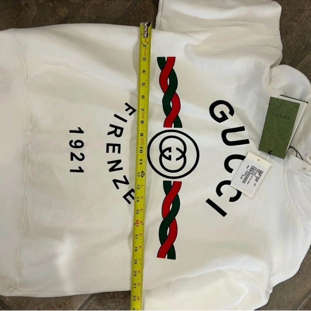 Men’s Gucci FIRENZE cotton hoodie interlocking G/web stripe small/medium