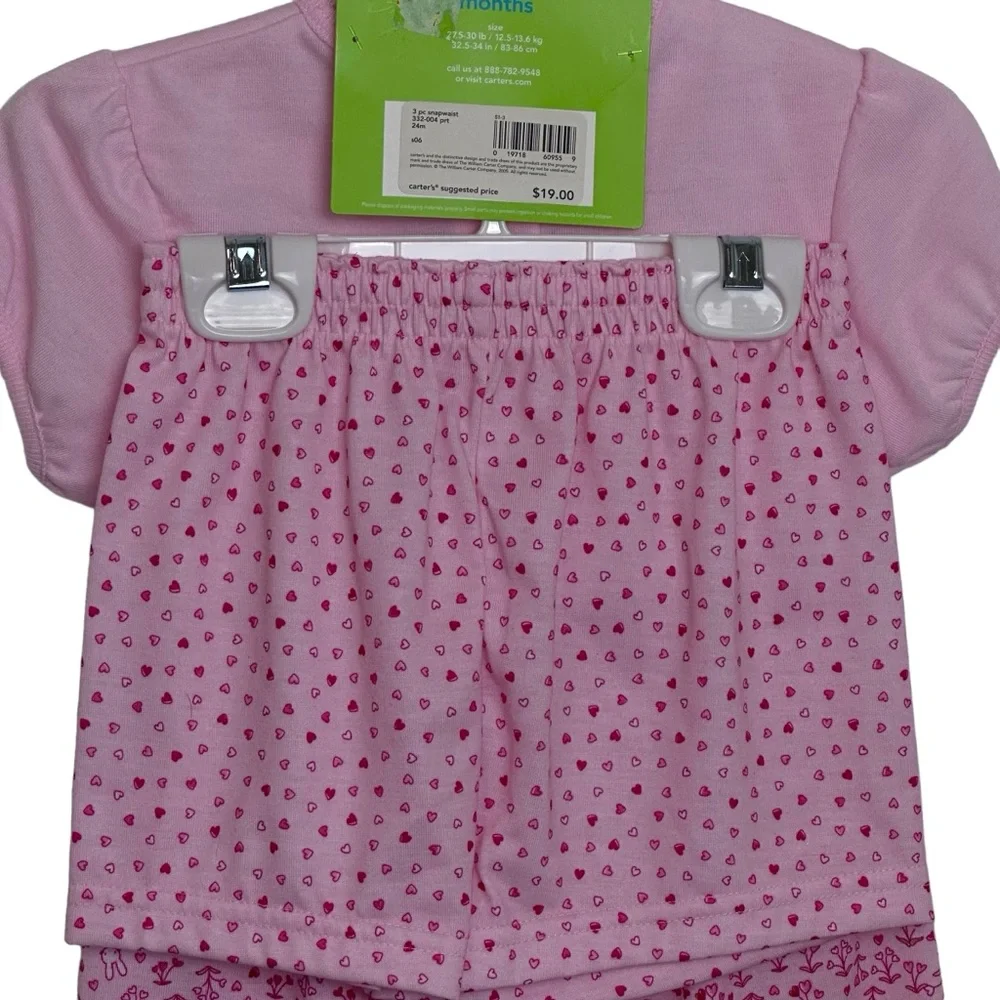 Carters 24M 2T Baby Girl Bunny‎ & Fish Outfits Pants Set Short Set 2 Outfits NWT