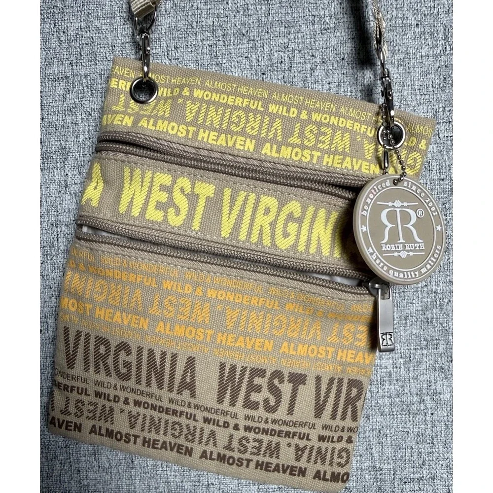 West Virginia Small Cross Body Fabric‎ Bag Purse Robin Ruth 5x7