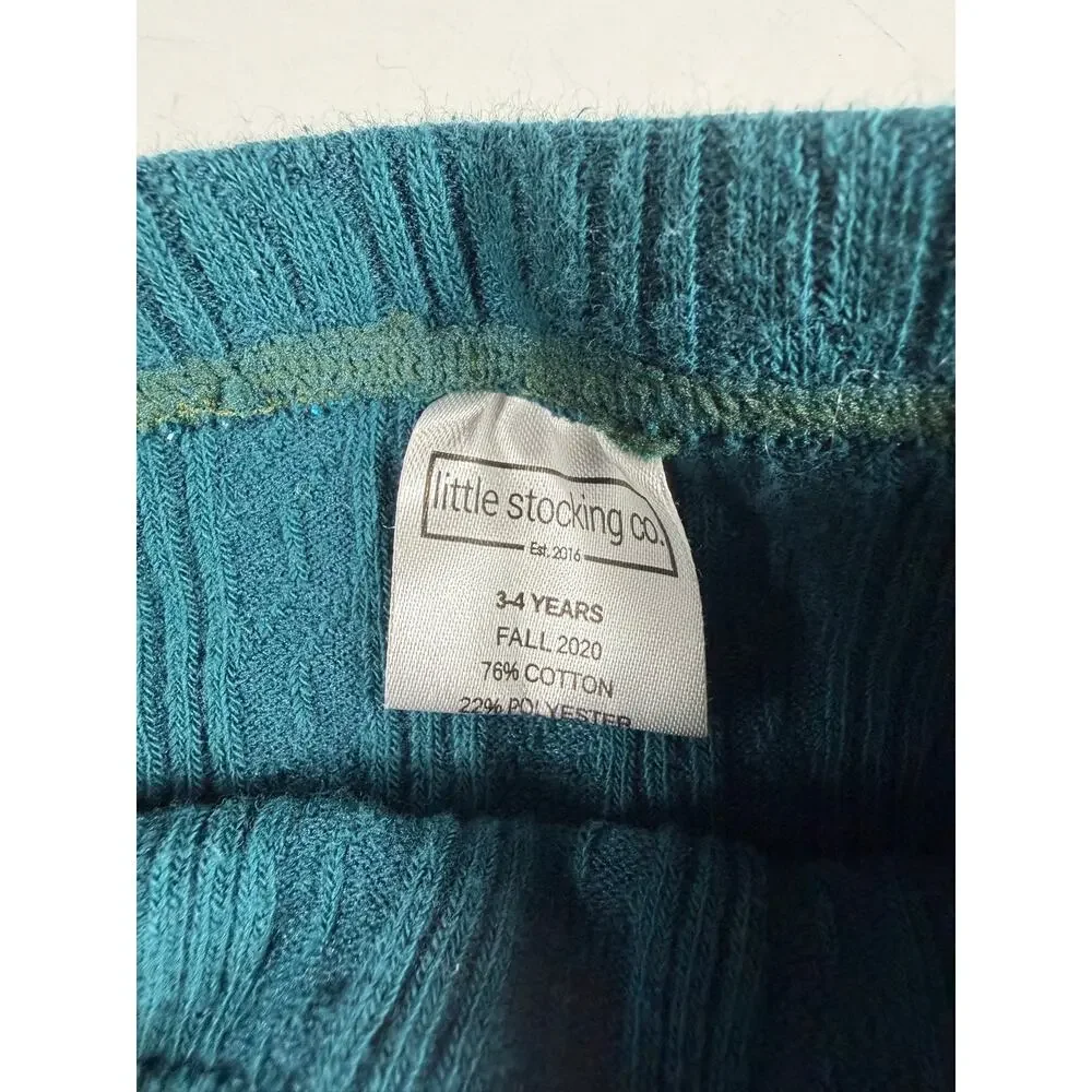 Little Stocking Co. Cable Knit Tights Bundle 3–4 Years Rust & Teal 2 Pair