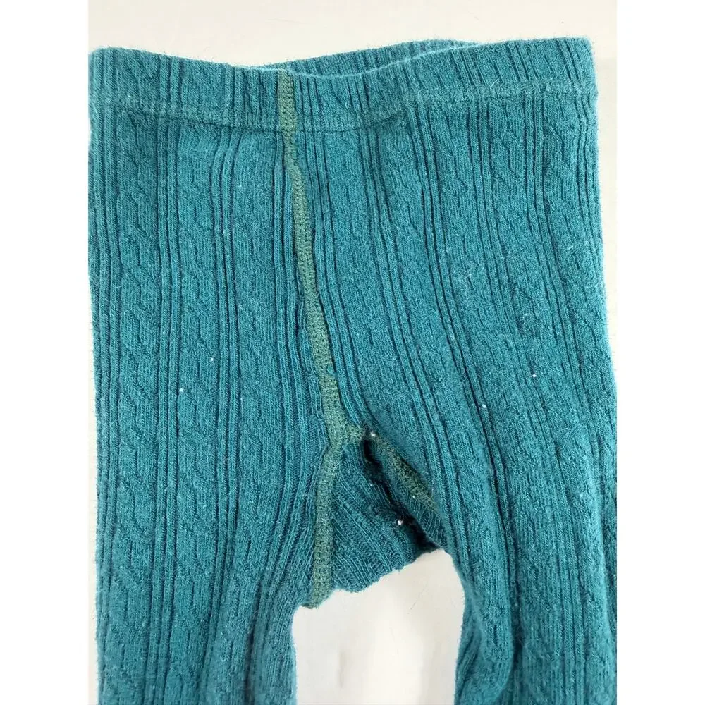 Little Stocking Co. Cable Knit Tights Bundle 3–4 Years Rust & Teal 2 Pair