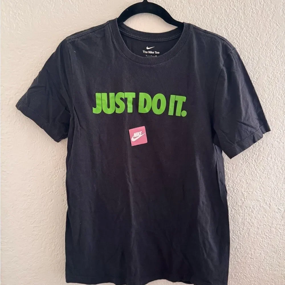 Nike Black T-Shirt with Green Print