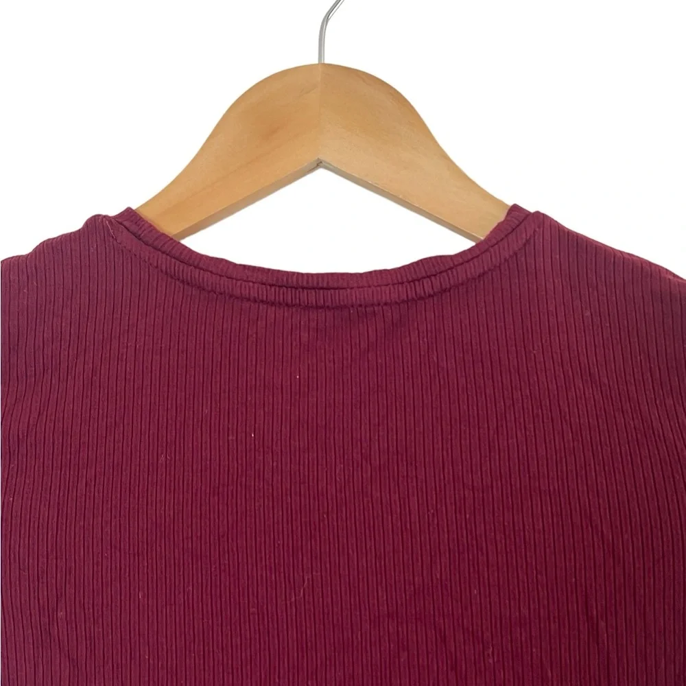 Old Navy | Burgundy knotted front knit short sleeve top girl’s size 6/7 …