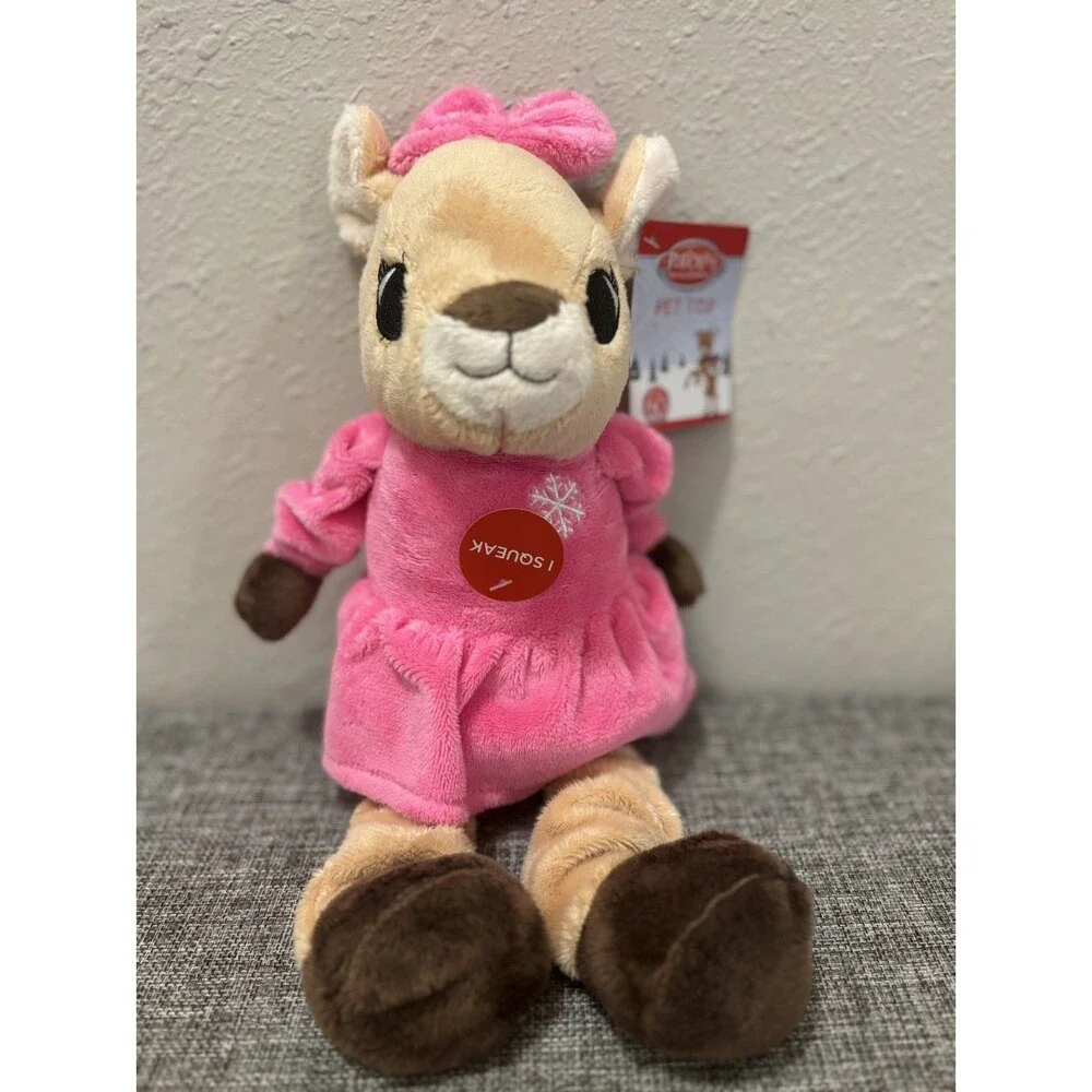 Clarice Rudolph The Red Nosed Reindeer Dog Pet Toy Squeaks 12