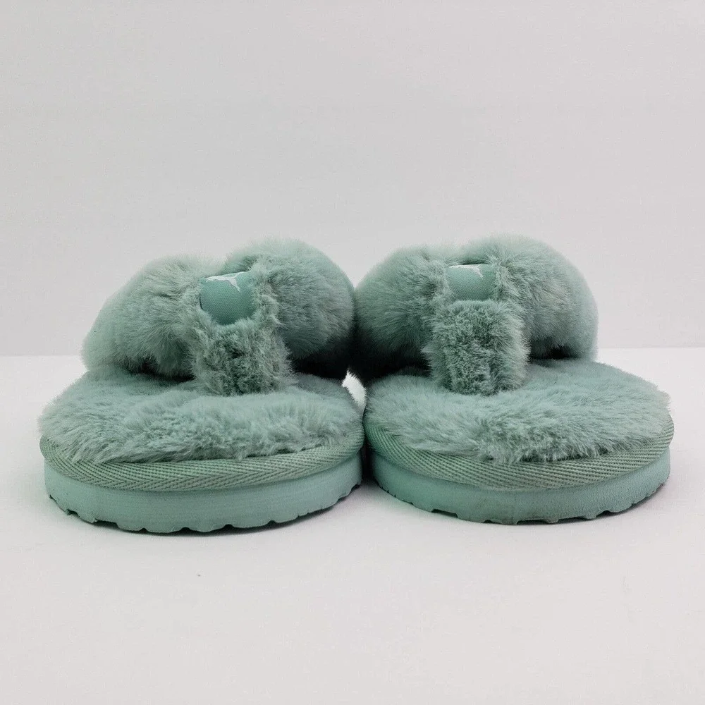 Puma Fluff Flip BX JR Girls Sz 7Y Womens Sz 8.5 Eggshell Blue Flip Flop Sandals