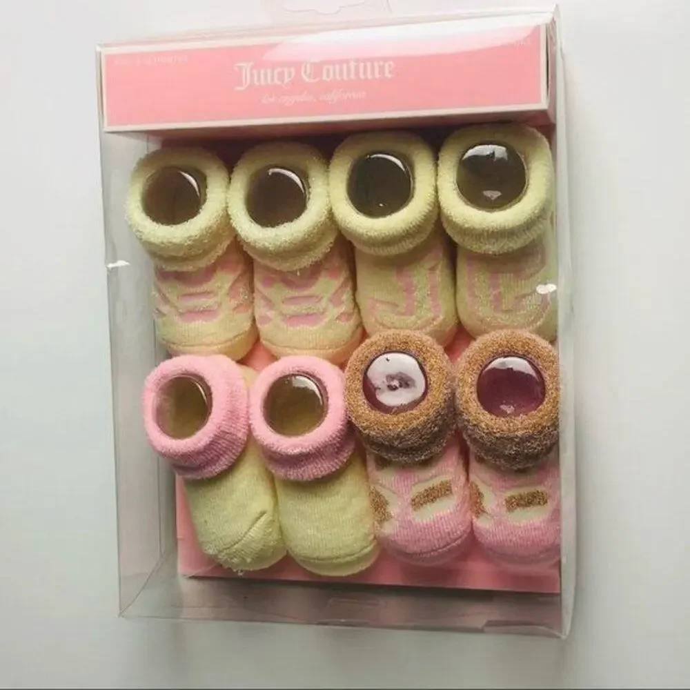 Juicy Couture Baby Girl Sock Set Sz 6-12M