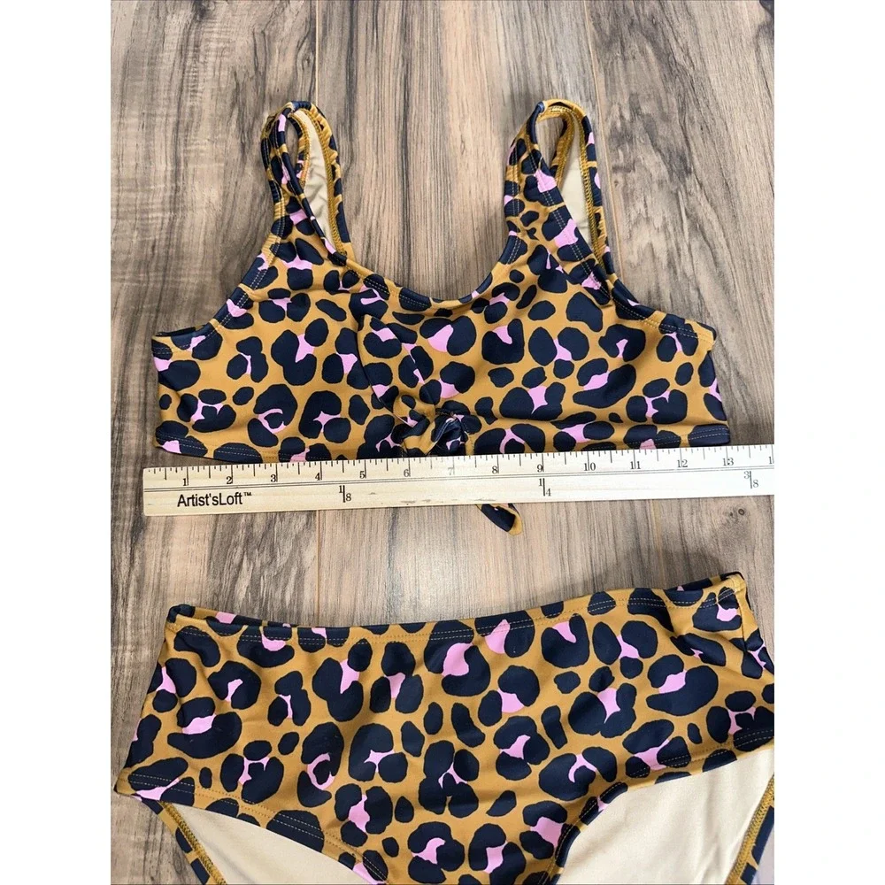 Old Navy Girls Two Piece Bathing Suit XL‎ Cheetah Print
