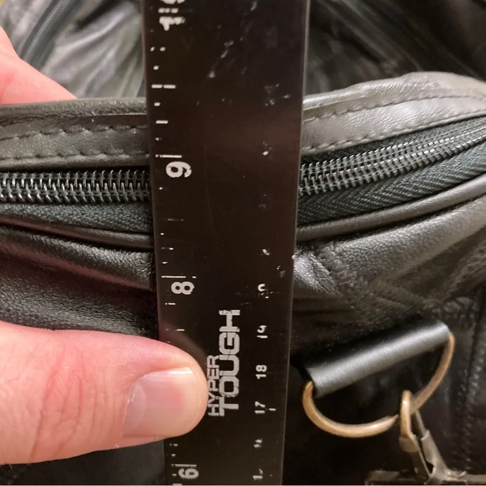 Black Leather Men's Duffel Bag - Stylish Travel Weekender