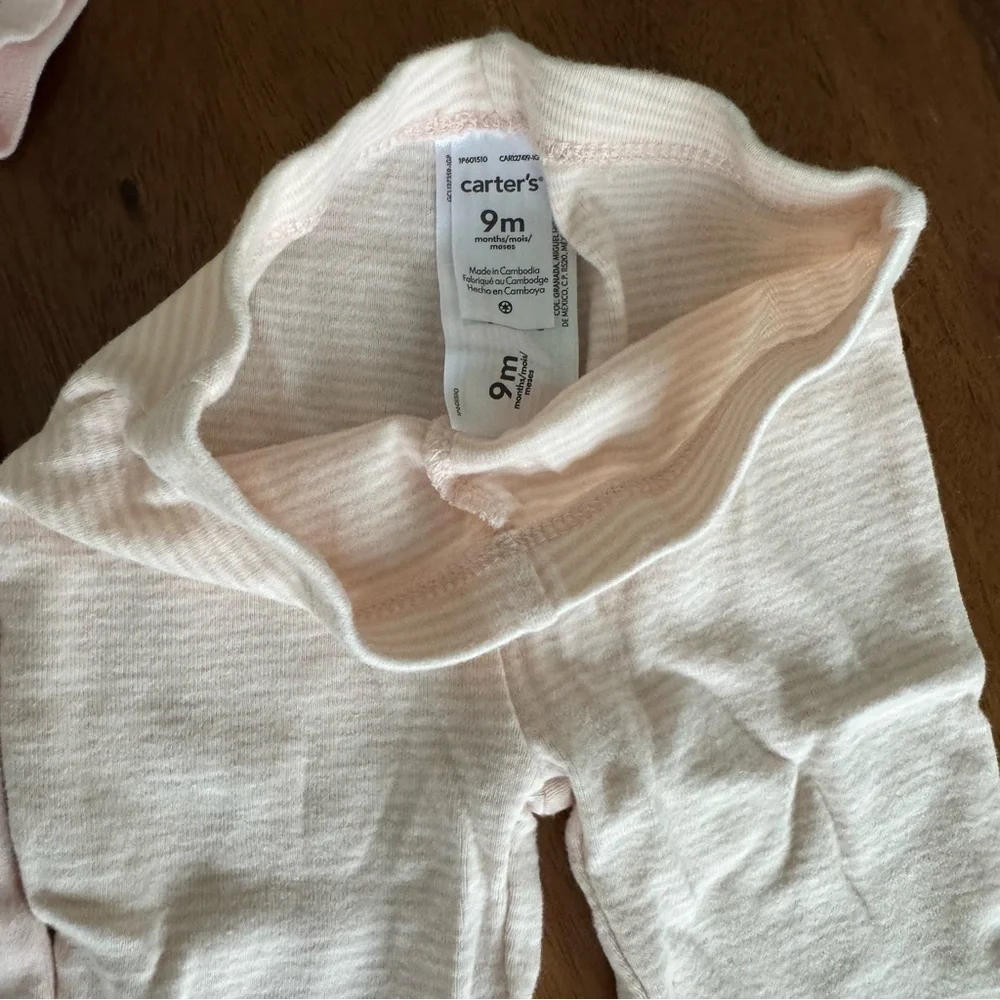 Carter’s Pink Baby Bodysuit  and Matching Pants Set Size 9M