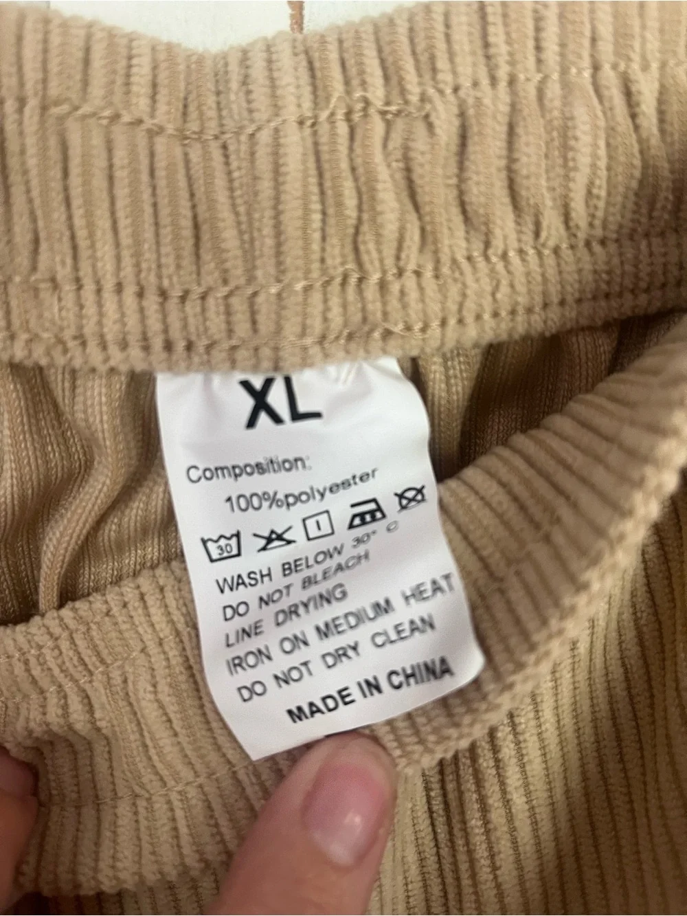 Men's Tan Corduroy Drawstring Pants
