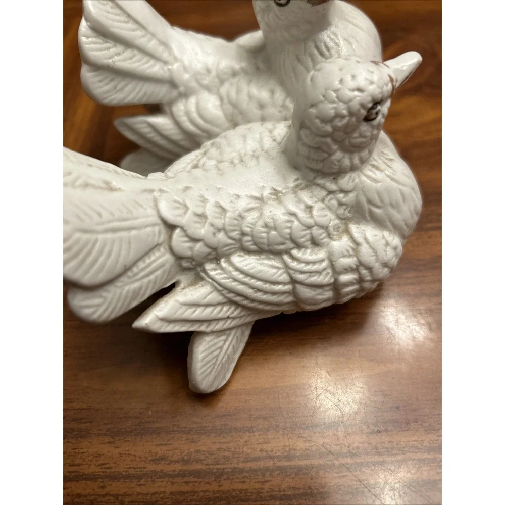 Vintage Big Love Birds Doves Bisque‎ Porcelain